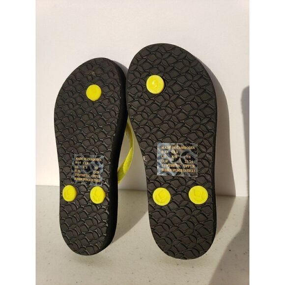 Reef Girls Stargazer Sparkly Yellow Toe Post Flip Flop Sandals size 7/8 NEW - Picture 5 of 7